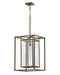 Max LED Hanging Lantern in Burnished Bronze