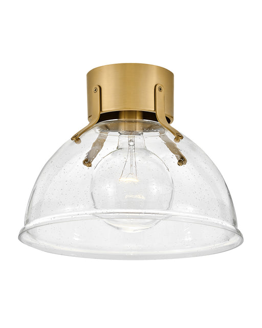 Argo LED Flush Mount in Heritage Brass with Clear Seedy glass