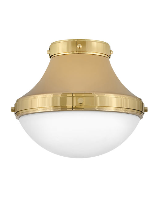 Oliver LED Flush Mount in Bright Brass