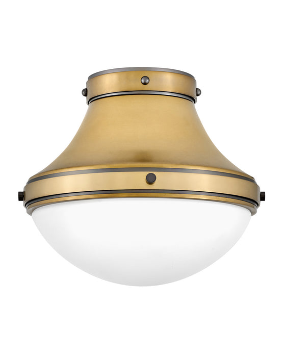 Oliver LED Flush Mount in Heritage Brass
