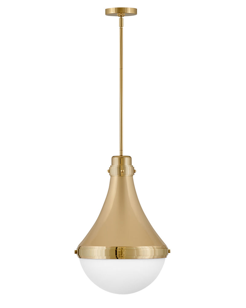 Oliver LED Pendant in Bright Brass