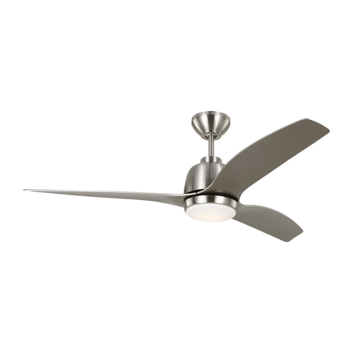 Avila LED 54" Ceiling Fan in Brushed Steel