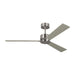 Rozzen 52" Ceiling Fan in Brushed Steel