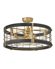 Bryce 27" LED Fandelier in Heritage Brass