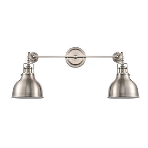 Skillet Two Light Wall Sconce in Satin Nickel