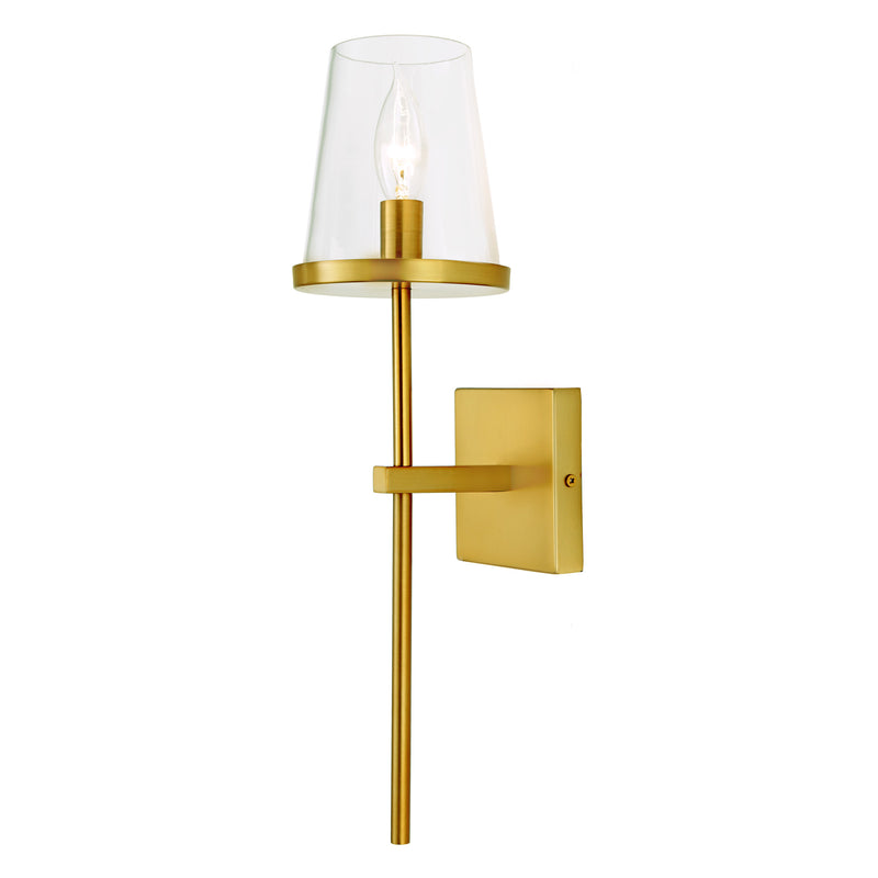 Soren Tall 1-Light Sconce in Satin Brass