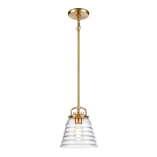 Current One Light Pendant in Satin Brass