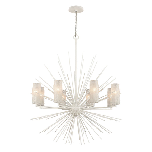 Sea Urchin Eight Light Chandelier in White Coral