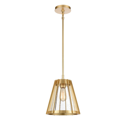 Open Louvers One Light Pendant in Champagne Gold