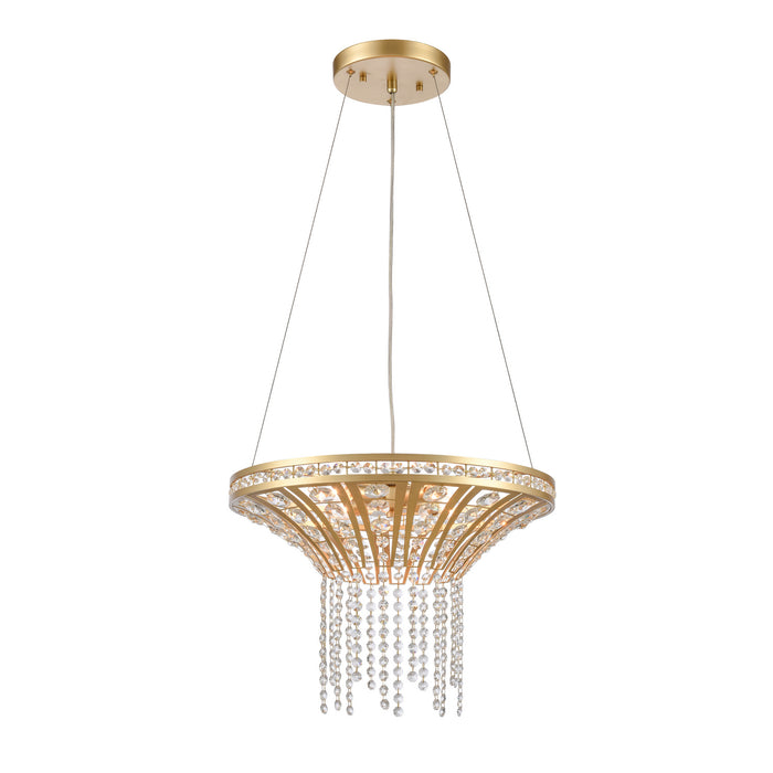 Fantania Four Light Chandelier in Champagne Gold