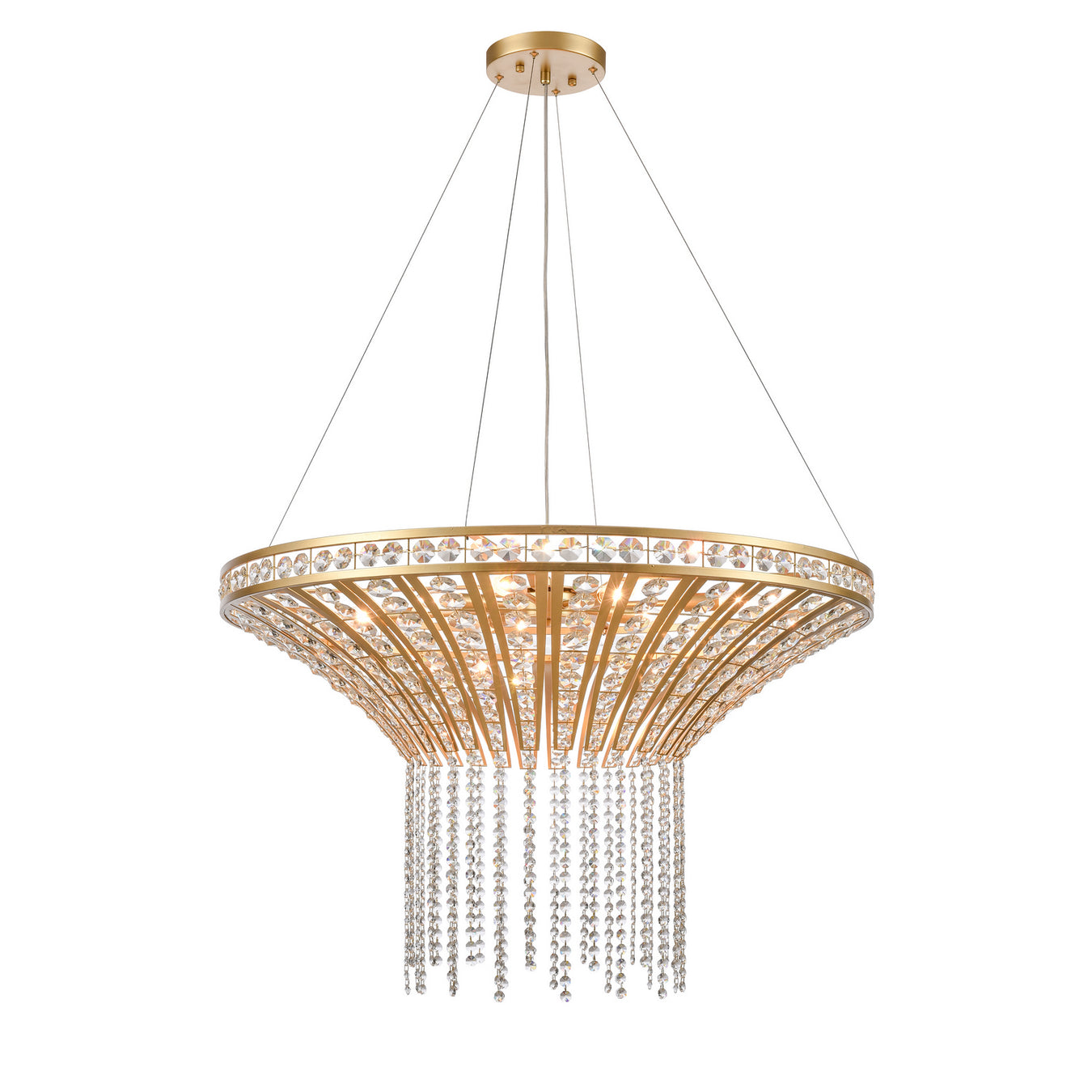 Fantania Eight Light Chandelier in Champagne Gold