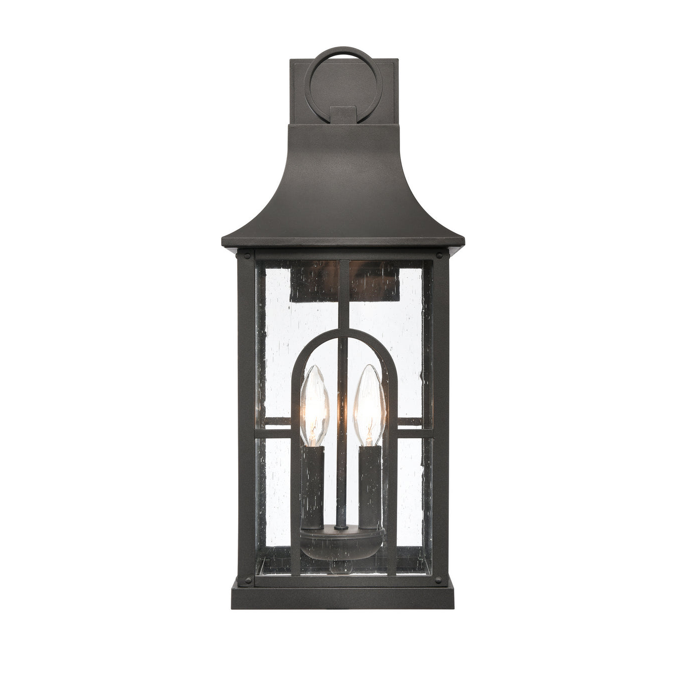 Triumph Two Light Outdoor Wall Sconce in Textured Black