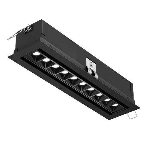 Ten Light Microspot Adjustable Recessed Down Light in Black