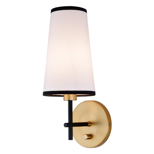 Jordan 1-Light Wall Sconce in Satin Brass & Black