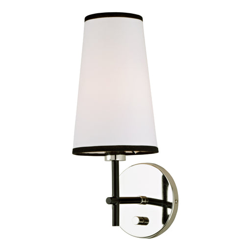 Jordan 1-Light Wall Sconce in Polished Nickel & Black