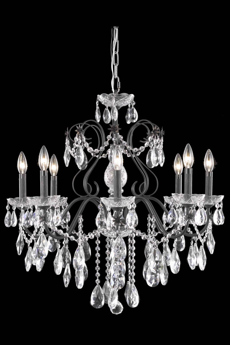 St. Francis 6-Light Chandelier in Dark Bronze with Clear Royal Cut Crystal