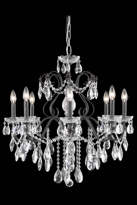 St. Francis 6-Light Chandelier in Dark Bronze with Clear Royal Cut Crystal