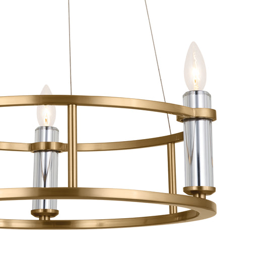 Rosalind Three Light Mini Chandelier in Brushed Natural Brass
