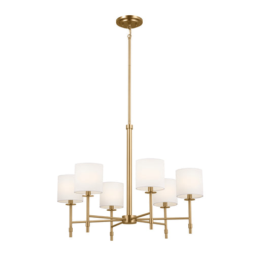 Ali Six Light Chandelier in Brushed Natural Brass