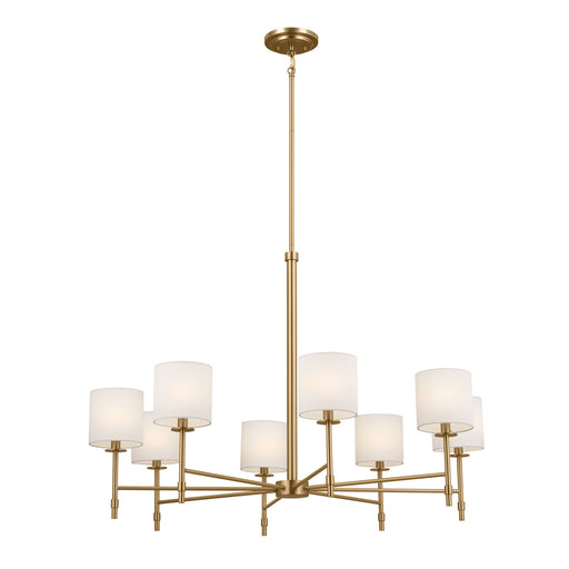 Ali Eight Light Chandelier in Brushed Natural Brass