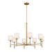 Ali Eight Light Chandelier in Brushed Natural Brass