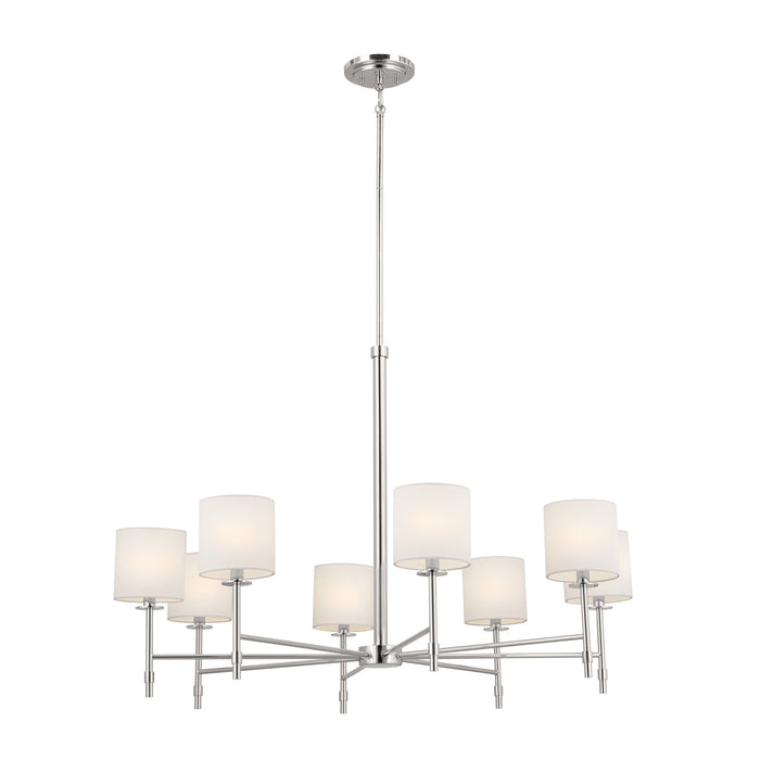 Ali Eight Light Chandelier in Polished Nickel