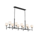 Ali Ten Light Linear Chandelier in Black