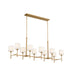 Ali Ten Light Linear Chandelier in Brushed Natural Brass