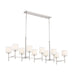 Ali Ten Light Linear Chandelier in Polished Nickel