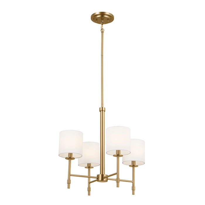 Ali Four Light Mini Chandelier in Brushed Natural Brass