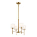 Ali Four Light Mini Chandelier in Brushed Natural Brass