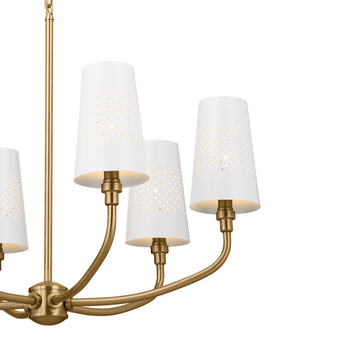 Adeena Six Light Chandelier in Brushed Natural Brass
