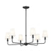 Pallas Six Light Chandelier in Black