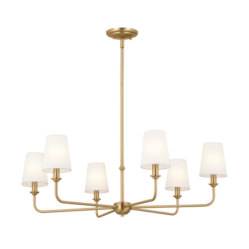 Pallas Six Light Chandelier in Brushed Natural Brass