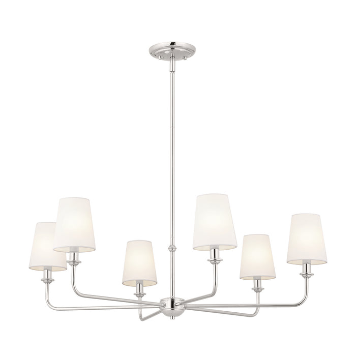 Pallas Six Light Chandelier in Polished Nickel