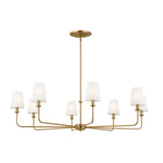 Pallas Eight Light Chandelier in Brushed Natural Brass
