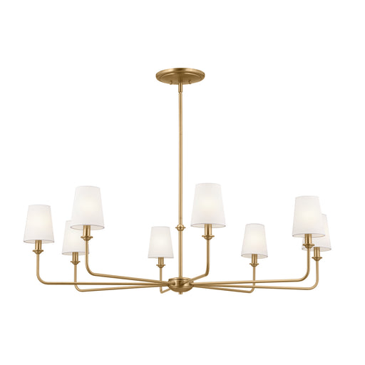 Pallas Eight Light Chandelier in Brushed Natural Brass