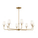Pallas Eight Light Chandelier in Brushed Natural Brass