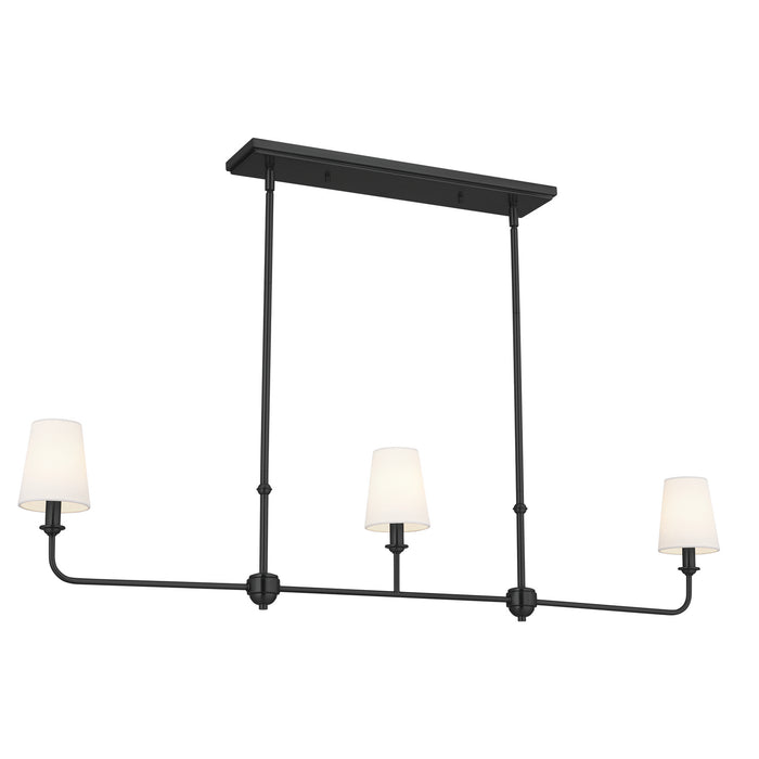 Pallas Three Light Linear Chandelier in Black