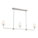 Pallas Three Light Linear Chandelier in Polished Nickel