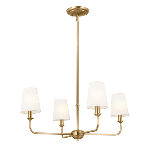 Pallas Four Light Mini Chandelier in Brushed Natural Brass