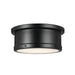 Serca Two Light Flush Mount in Black