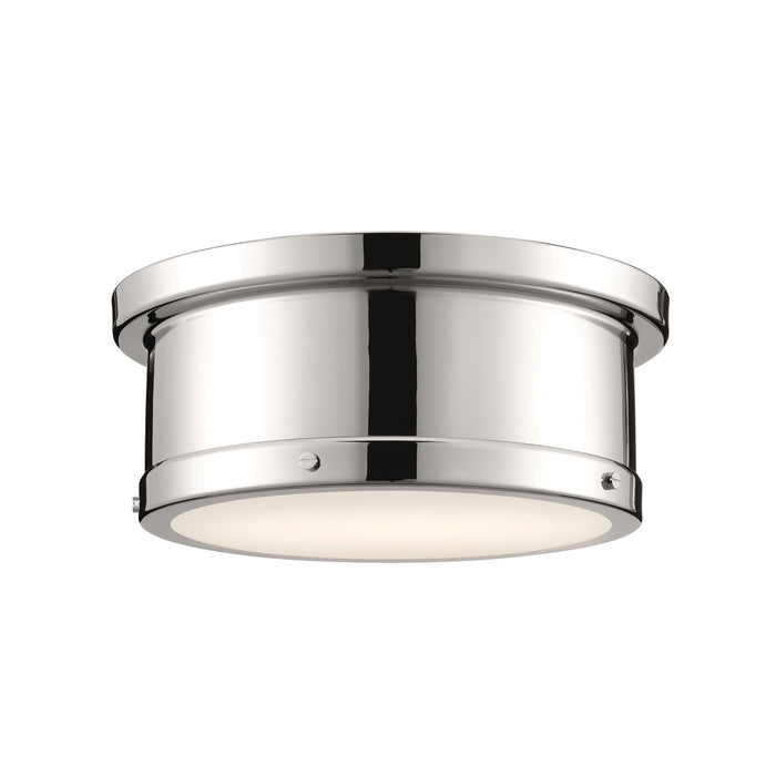 Serca Two Light Flush Mount in Polished Nickel