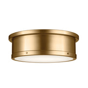 Serca Three Light Flush Mount in Brushed Natural Brass