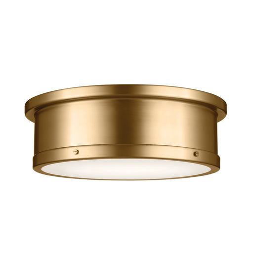 Serca Three Light Flush Mount in Brushed Natural Brass