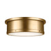 Serca Three Light Flush Mount in Brushed Natural Brass