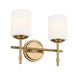 Ali Two Light Bath in Brushed Natural Brass