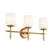 Ali Three Light Bath in Brushed Natural Brass