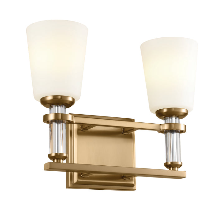 Rosalind Two Light Bath in Brushed Natural Brass