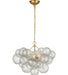 Talia LED Chandelier in Gild and Clear Swirled Glass